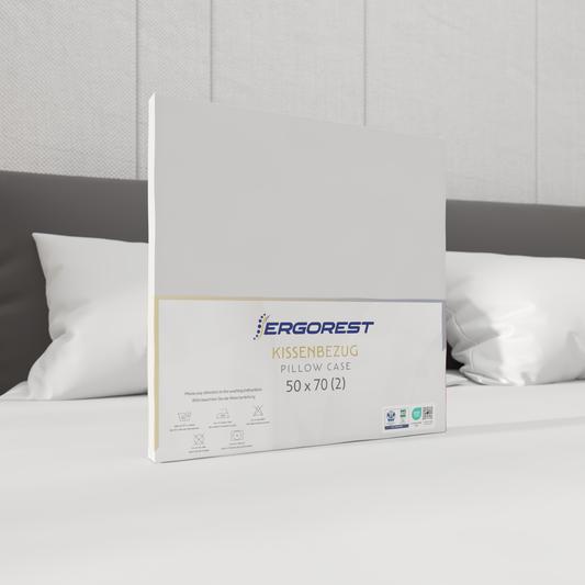 Navlaka za jastuk Ergorest Cotton Satin™ 50 x 70 cm – snježno bijela