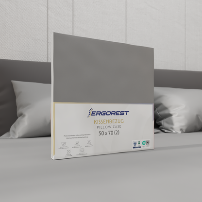 Navlaka za jastuk Ergorest Cotton Satin™ 50 x 70 cm – elegantno siva