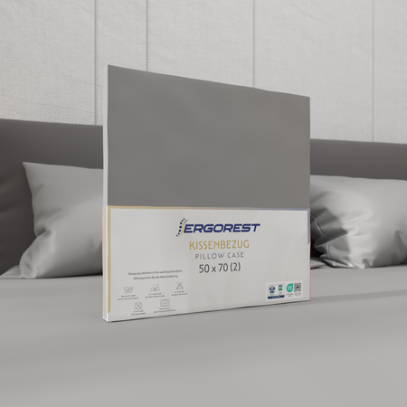 Navlaka za jastuk Ergorest Cotton Satin™ – elegantno siva