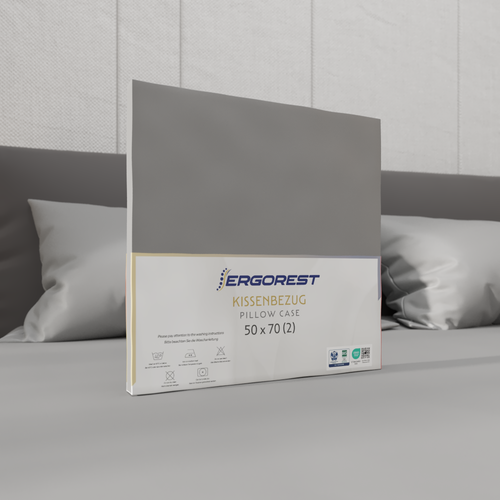 Navlaka za jastuk Ergorest Cotton Satin™ 50 x 70 cm – elegantno siva