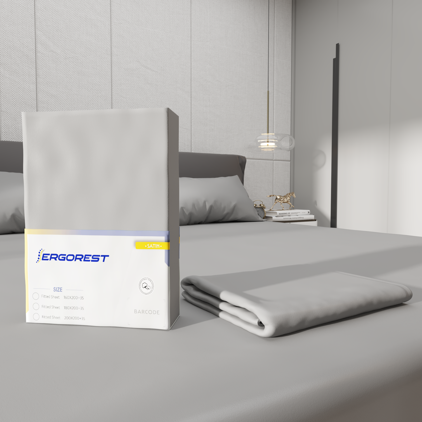 Plahte Ergorest Cotton Satin™ 100 % pamuk – elegantno siva