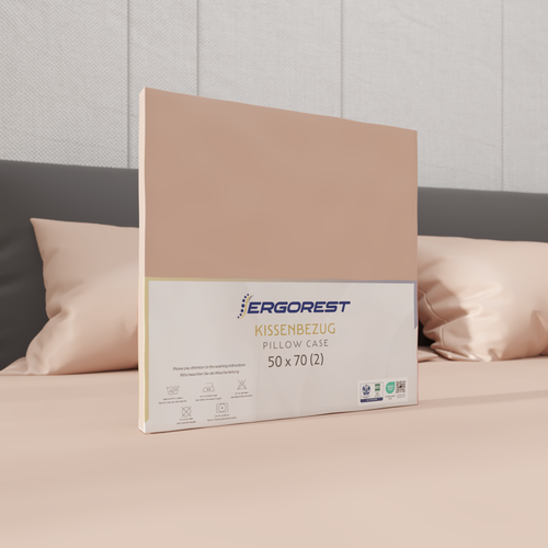Navlaka za jastuk Ergorest Cotton Satin™ 50 x 70 cm – pješčano roza